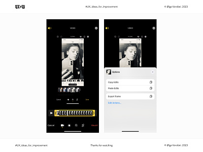 Apple iPhone Camera. Draft#1. Export frame from video concept design figma ideas for improvement ui ux