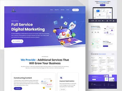 Digital agency website design agency design digital hero section homepage landing page mockup ui uiux website design website mockup