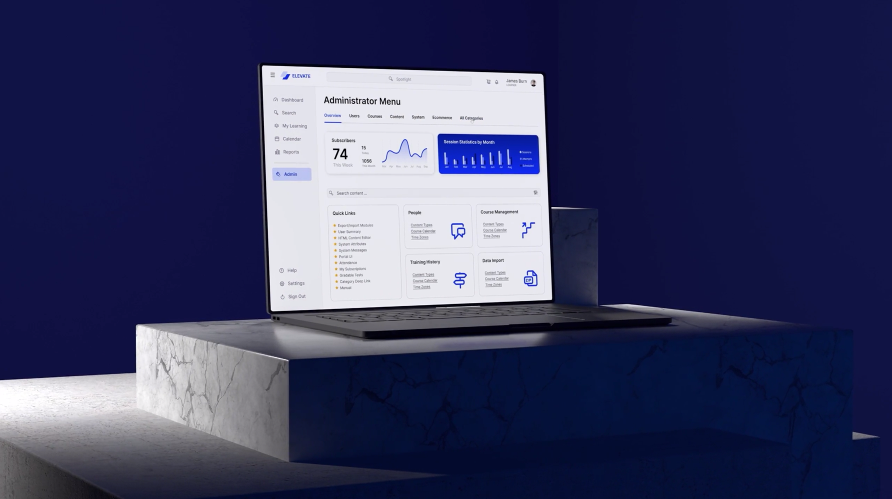 3D UI/ UX Learning Experience Platform Demo 3d animation interaction design learning experience learning management system lms lxp motion design ui uiux ux