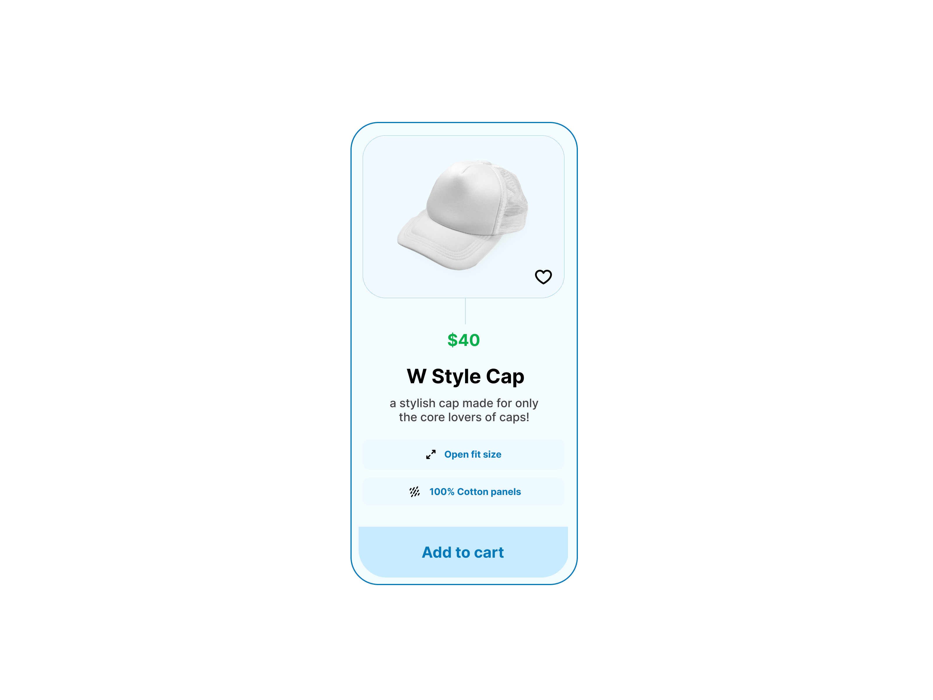 Designing a product card with add to cart and favorite button. app app design design ui ui design uiux