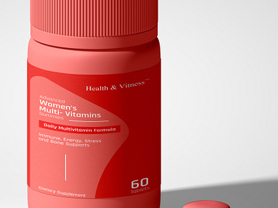 Women's Multivitamin | Dietary Supplement adult multivitamins branding cover packaging graphic design logo multivitamins packaging packaging design supplement label supplement label design supplement packaging womens multivitamins