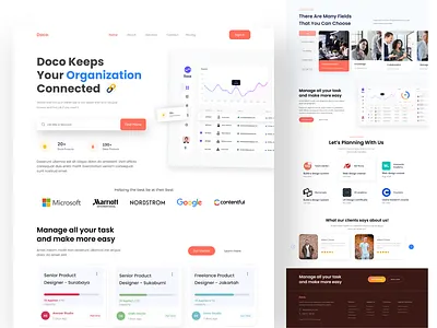 Doco Saas project agency landing page agency design homepage landing page mdsajib ui uiux