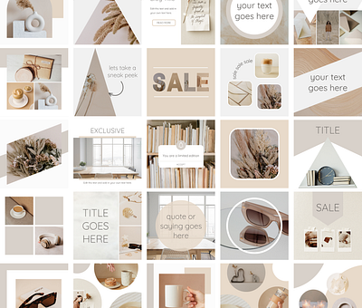 Instagram Post Templates beige canva instagram social media templates