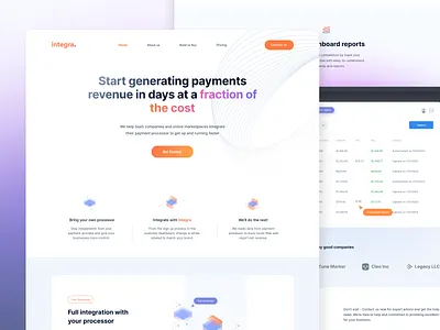 Integra | SaaS Payment Processor Homepage app clean dashboard icon interface lines modern saas software ui unique ux web web design white white space