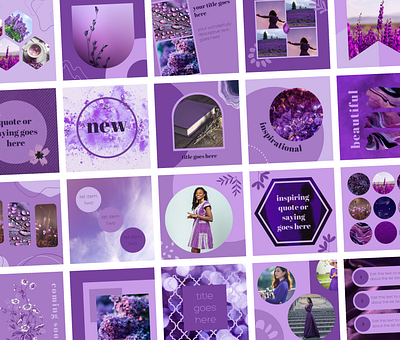 Bold Purple Canva Instagram Templates amethyst bold canva instagram purple social media templates