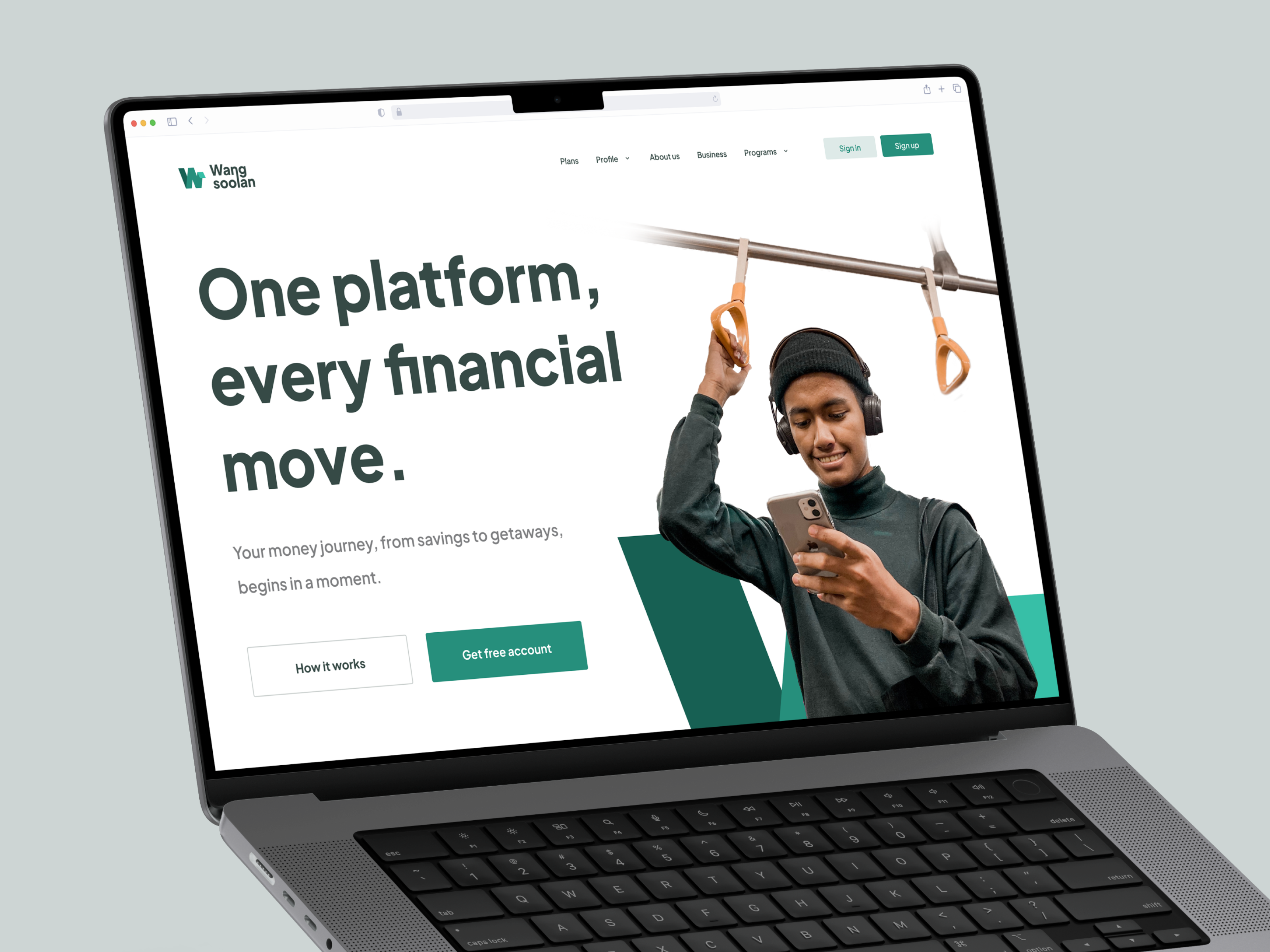 Money Management Platform branding clean finance landing page money web design website