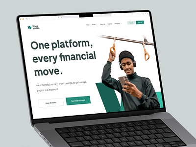 Money Management Platform branding clean finance landing page money web design website