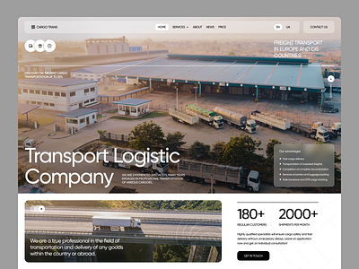 Homepage design for Сargo Trans official website for you inspo startup vehicle
