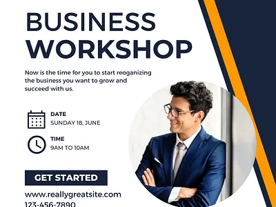 Business Workshop - Ad Post Social Media ad agency animation brand branding design graphic design illustration logo marketing mockup post social media typography ui ux vector