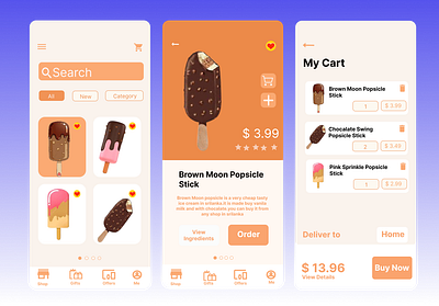 Ice Cream App Mobile UI