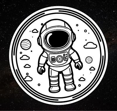 Astronaut 2d branding digital digitaldesign graphic graphic design logo patch sticker vector