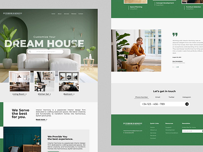 Interior Design - Landing Page branding design graphic design motiongraphics typography ui webdesing