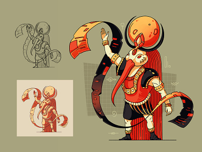 Thoth art bright character characterdesign color design egypt flat god hero illustration