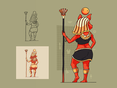 Sekhmet art bright character characterdesign color design egypt flat god godness hero illustration