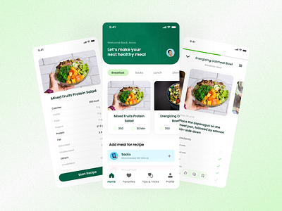 Netresp - Healthy recipe mobile app breakfast cooking recipe design dinner edtech education healthtech healthy app launch meal plan mobile app nutrition recipe ui uiux