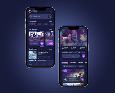 Gaming App Design Concept app design gaming ui