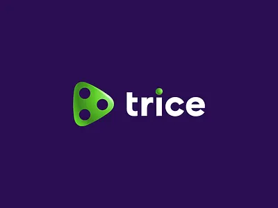 Trice logo 7gone bet bold brand casino dice gambling gradient logo minimalistic money play playful rise three triangle trice win