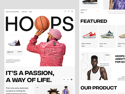 HOOPS. E-commerce Website clean e commerce landing page online shop online store shoe ui web website woocommerce