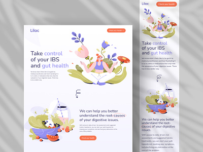 Lilac website bachoodesign clean design digest health ibs illustration interface landing pastel ui ux website