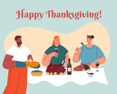 Happy Thanksgiving! design holidays ill illustration lifestyle people thanksgiving vector