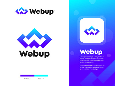 Webup ai branding design gradient logo graphic design identity logo logo design logo designer logo maker logos modern logo tech technology ui w letter logo w logo w logo design web website