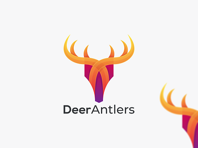 Deer Antlers animal logo branding deer antlers logo deer clororing deer design logo deer logo design graphic design icon logo
