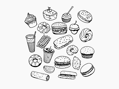 Bakery Items Vector Doodle Collection food vector