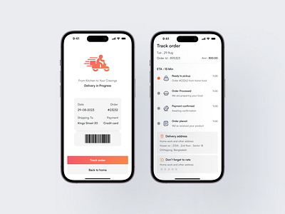 Food delivery app | Order tracking page 🛤 app dashboarddesign deliveryapp design desktopapp illustration logo mobile app mobileapp mobileappdesign ui ui design ui ux uidesign uiux user interface design uxdesign