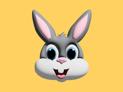 3d rabbit face in illustrator 3d graphic design illustratoor rabbit