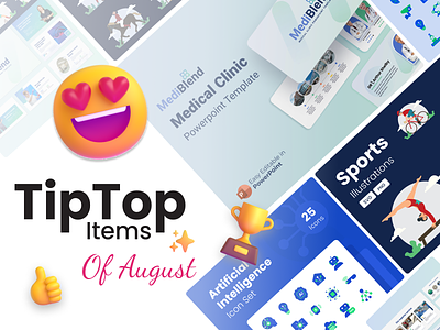 Premast - TipTop Items of August 🌟 🚀 ai business design medical powerpoint template presentation sports