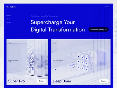 AI Data Driven Service Web Concept v2 ai web data marketing minimal ui ui design uiux website