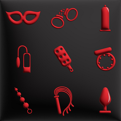3D Sex toys for bdsm and erotic pleasure app branding design graphic design illustration logo typography ui ux vector
