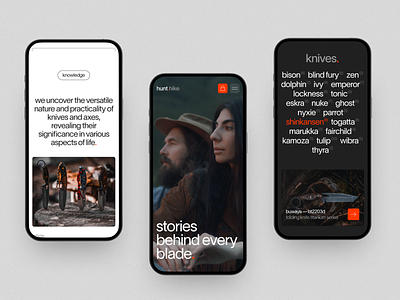 Knives Producer Ecommerce Mobile Website branding design ecommerce graphic design hiking interaction design interface knife mobile mobile website responsive web design ui user experience user interface ux web web design web marketing website website design