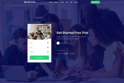 Bootultra - Landing Page Template agency app apps bootstrap business clean corporate creative css3 html5 landing page minimal product landing template websites