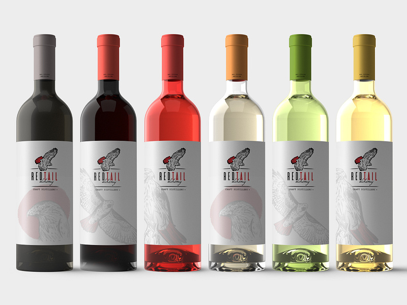 Red Tail Alchemy wine label design bottles branding branding design drawing hawk identity design illustration illustration art labels merlot packaging packaging design wine wine bottle wine branding wine label wine packaging winery