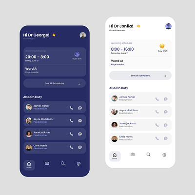 Doctor's Scheduling App graphic design ui