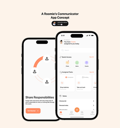 Roomie's Communicator App Concept app design ui ux design