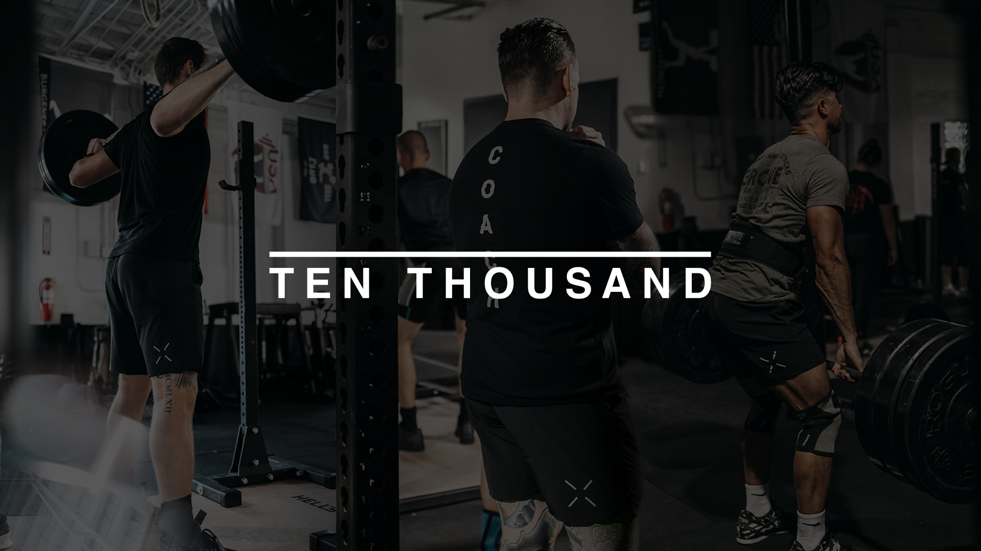 Ten Thousand Title Sequence animation apparel brand branding clothing crossfit fitness graphic design identity logo logo animation motion graphics title sequence type typography weight lifting