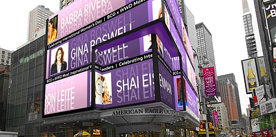 International Women Day @American Eagle Outfitters Times Square advertising animation billboard design motion design out of home