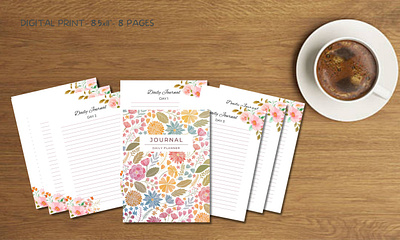 _Bright Floral Daily Journal 8.5x11" design illustration print typography