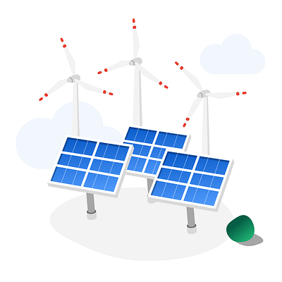 Renewable energy figma illustration minimal ui vector