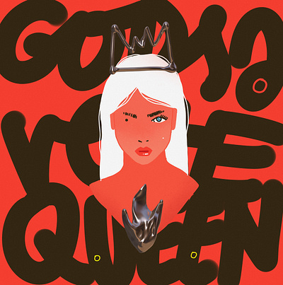 save the Queen angry art cover design face god illustration look poster queen red