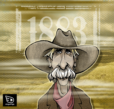 sketchstories - THE cowboy branding cartoon illustration chipdavid cowboy dogwings illustration sam western