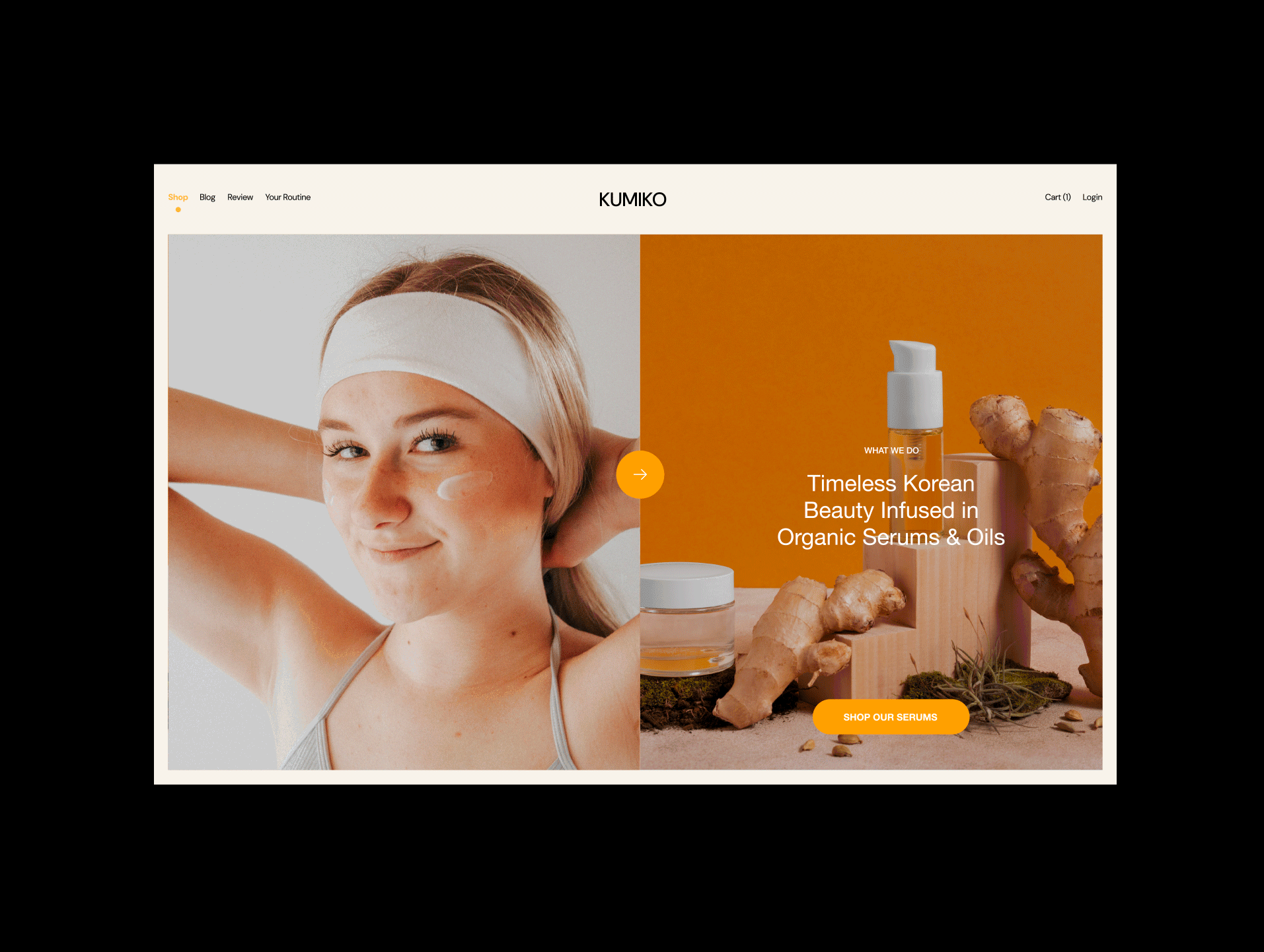 Skincare landing page branding design skincare skincare branding ui ux web webdesign