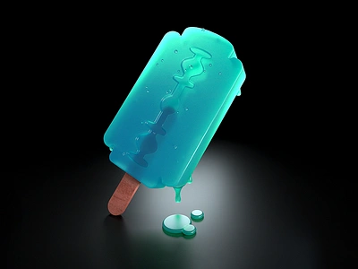 razorblade icecream blue fashion icecream illustration photoshop razor razorblade sweetness