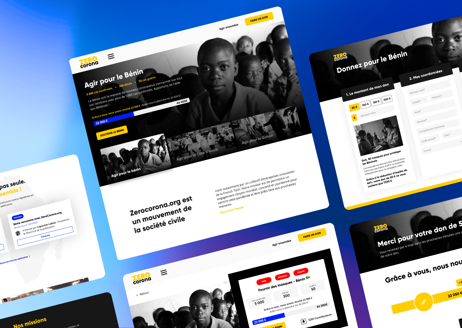 ZERO CORONA - Donation Landing Page design donation landing page product design webdesign
