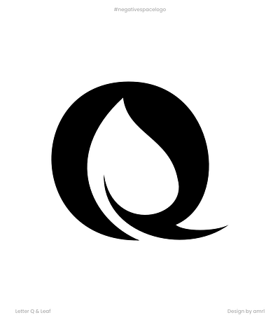Letter Q leaf letter q logocombination logodesign logogram logotype negative logo negative space negative space logo negativespacelogo typedesign