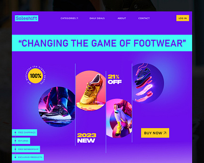Soleshift - Footwear Website app branding design graphic design illustration logo typography ui ux vector