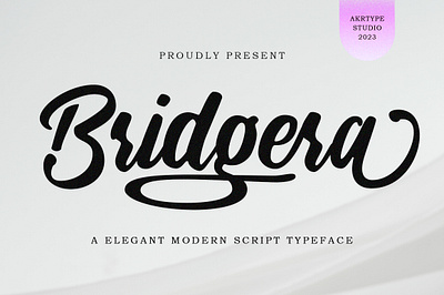 Bridgera Script Font design elegant feminine girly handwriting handwritten lettering poster romantic script typography