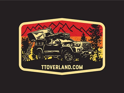 TT OVERLAND camp camping fooftop tent offroad outdoors overland overlanding rtt sticker tacoma toyota trd